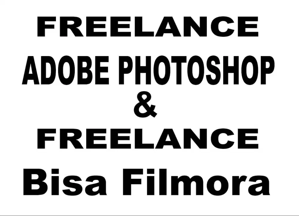 LOWONGAN KERJA  Freelance edit foto & Filmora