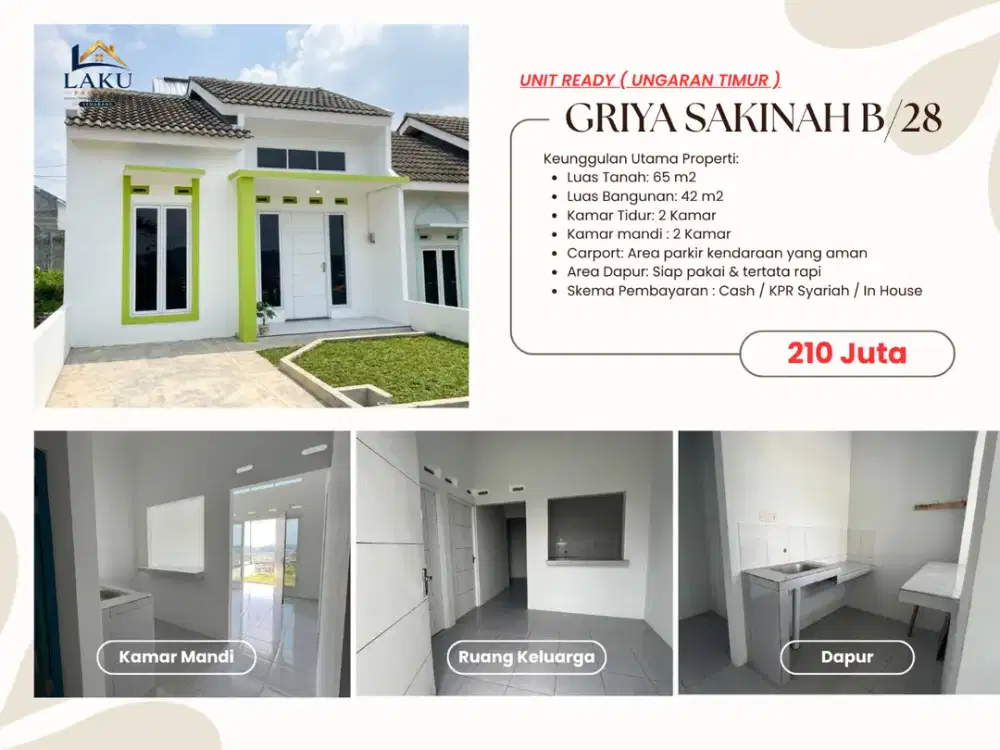 Solusi Cerdas Punya Rumah! Griya Sakinah B28 Ungaran, Bisa KPR In-House untuk Anda yang Terkendala BI Checking