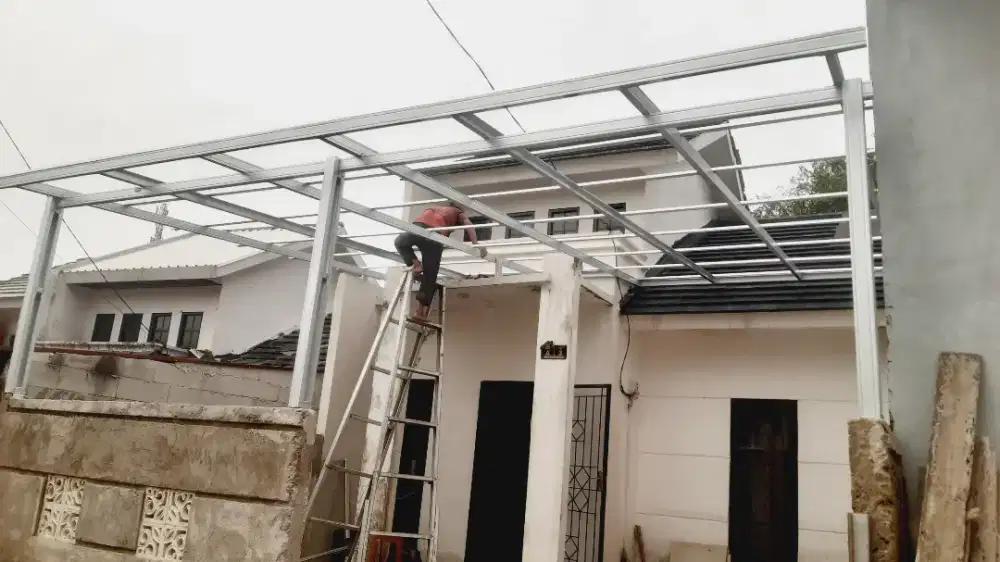 Kanopi Baja ringan pvc terpasang