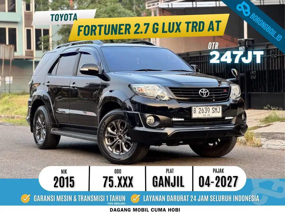 Like New!! Fortuner 2.7 G Lux TRD AT 2015 Black Mica