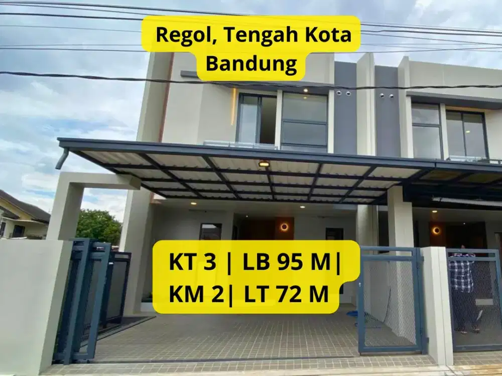 Dijual Rumah Baru Aesthetic di BKR, Regol, Tengah Kota Bandung LT 72 m² | LB 95 m² | 3 KT | SHM & PBG