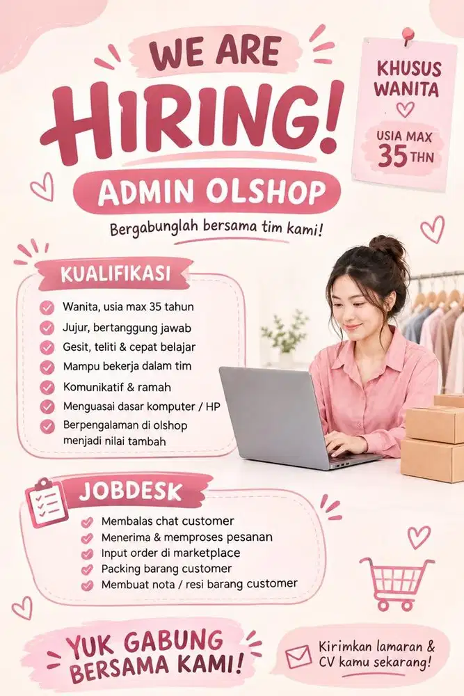 Admin olshop domisili tangerang