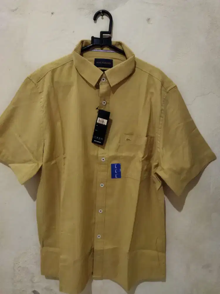 Kemeja pria Ricardo size L warna kuning mustard