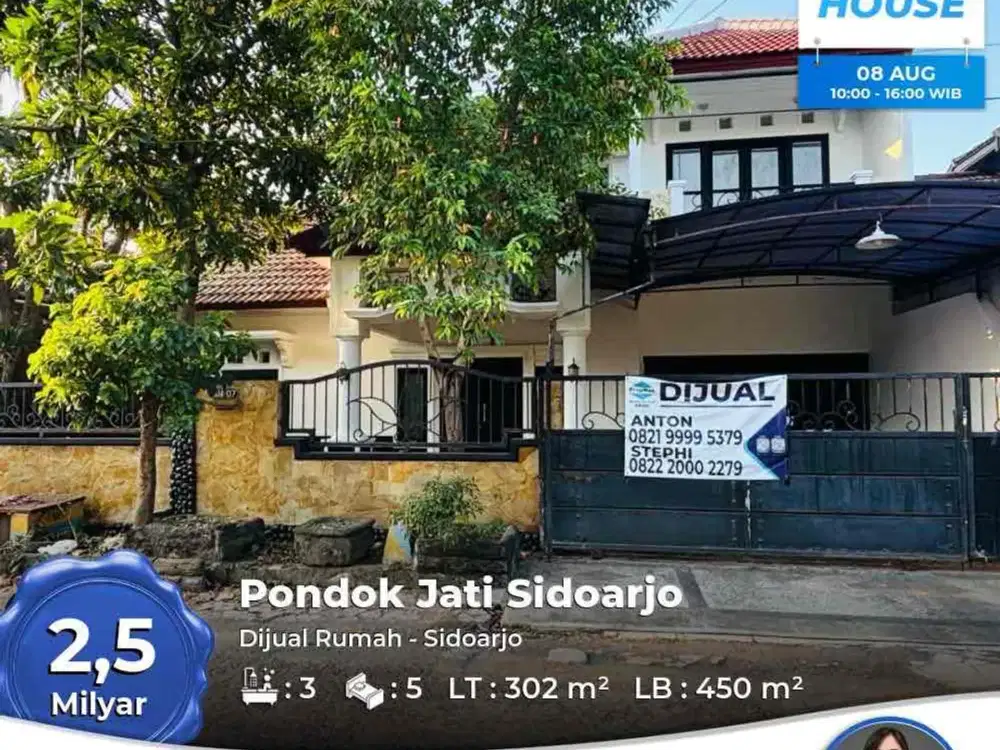 OPEN HOUSE 8-9 Agt 26. Dijual Murah Rumah Besar Pondok Jati SHM On Hand dkt Citra Garden Pondok Mutiara