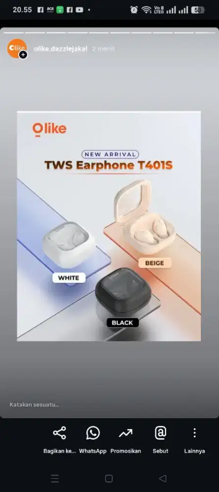 Olike Earphone Wireless Stereo T401S
