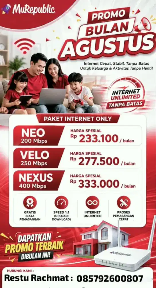 Promo Terbaru Paket Internet Wifi My Republic Bulan Agustus 2026