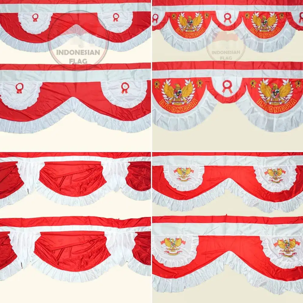 Bendera Merah Putih Backdrop 5 Meter 5 Gelombang