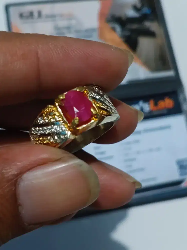 Ruby Burma ring perak bangkok