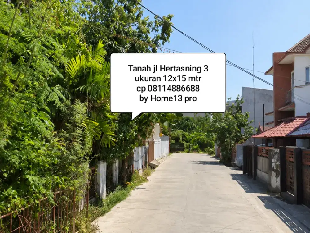 Tanah Jl Hertasning Makassar 12x15mtr Belakang DPRD dekat Pettarani