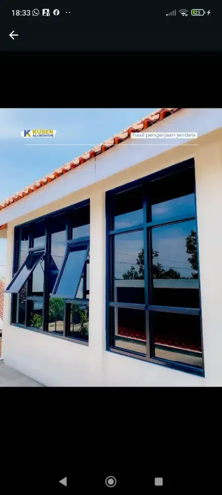 Pintu jendela aluminium kaca