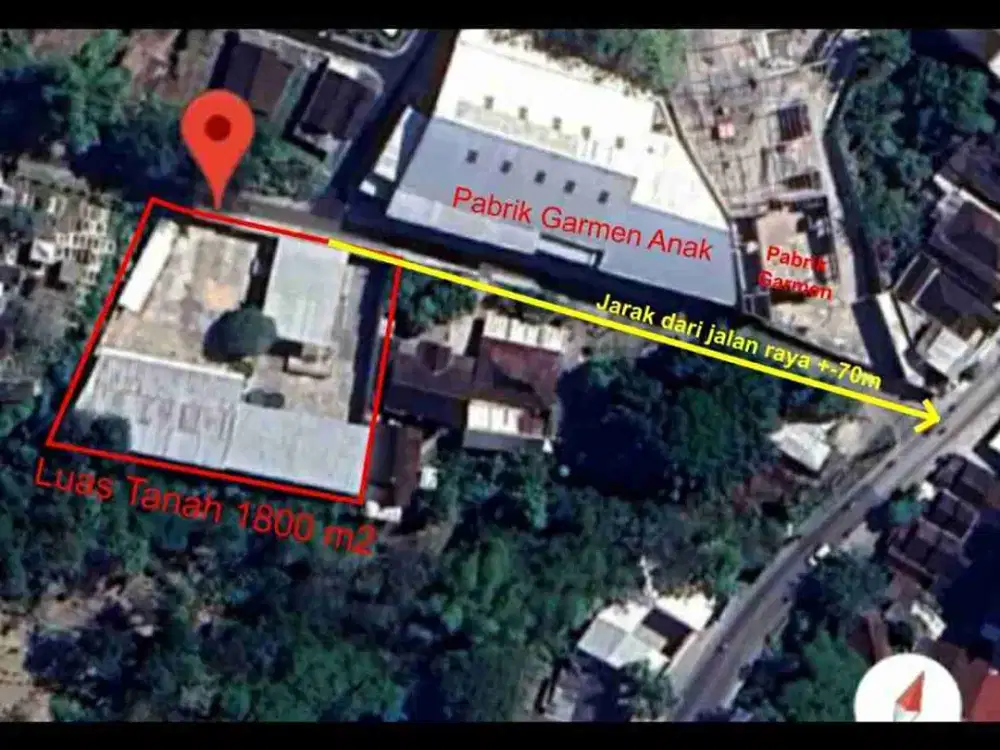 Di jual murah tanah ada garasi nya lebar 30 meter tronton masuk