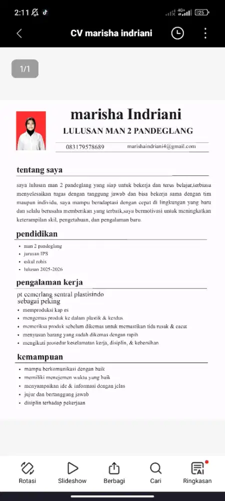 INFO LOKERNYA DONG BUAT WANITA