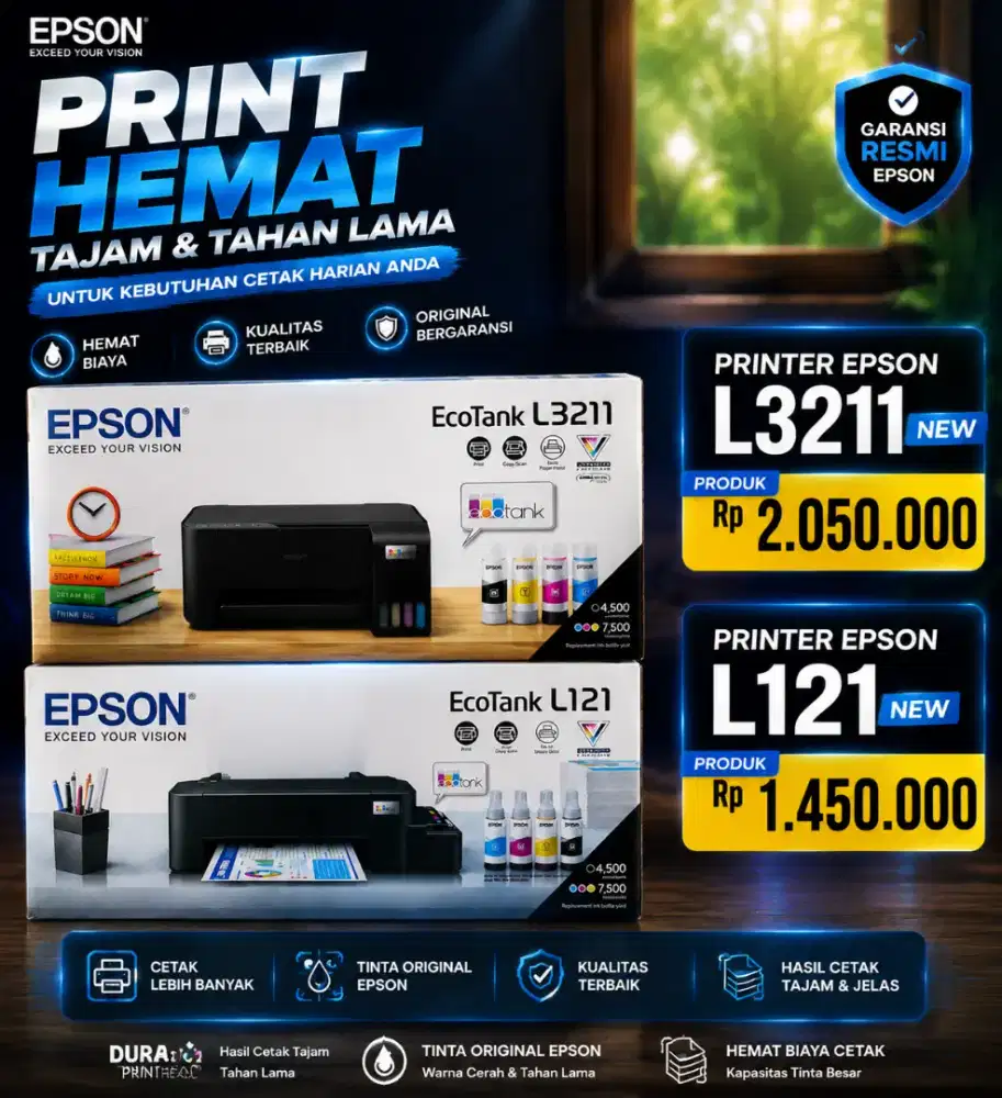 Printer Epson L3211 & L121 New Garansi Resmi