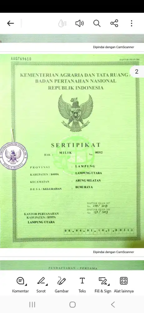 DIJUAL TANAH KOTABUMI