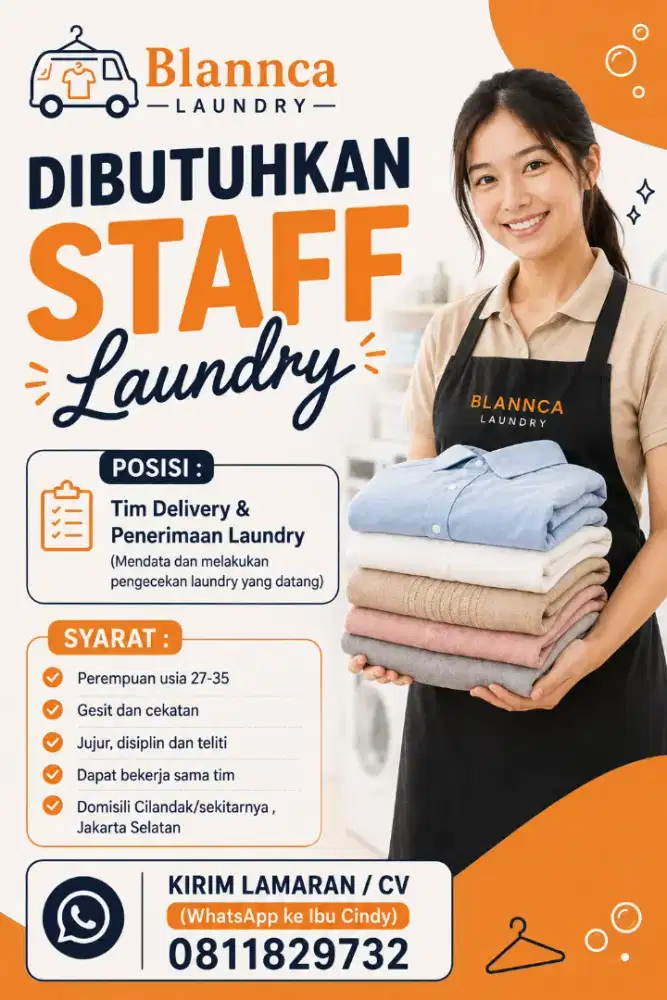 Butuh Segera!!! Staff Laundry