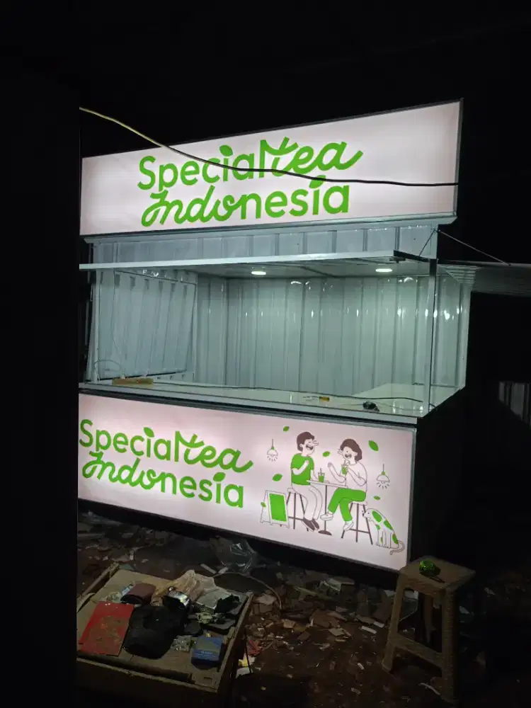 Rombong gerobak booth kontainer container umkm