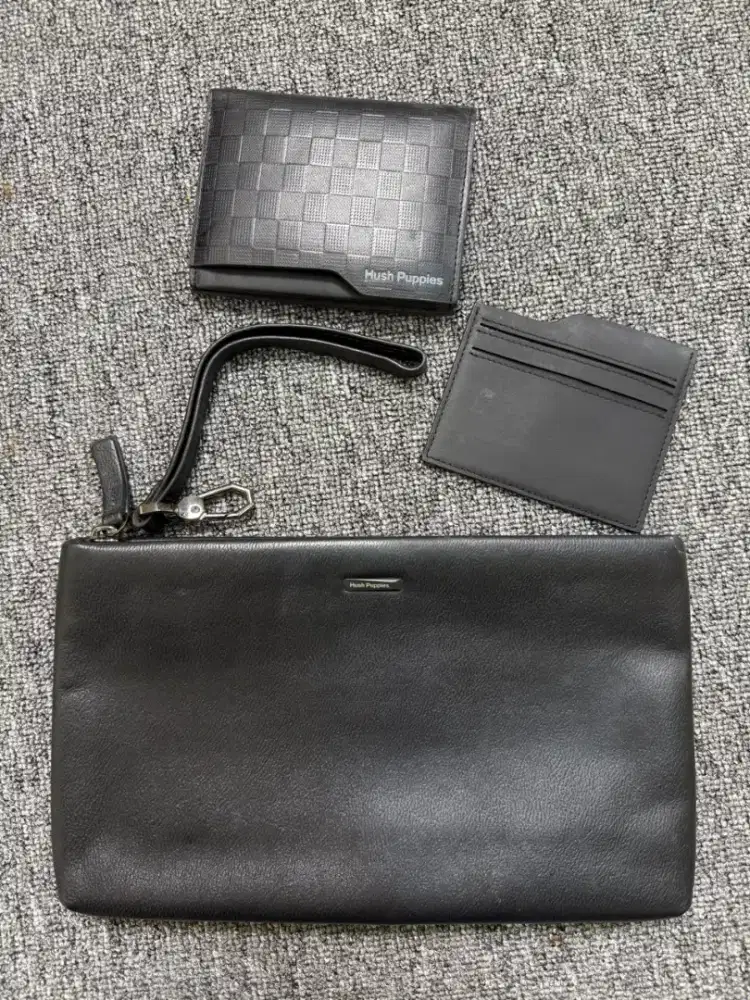 Sepaket Jeffrey Clutch Black Hush Puppies 8 Pocket Wallet Robby