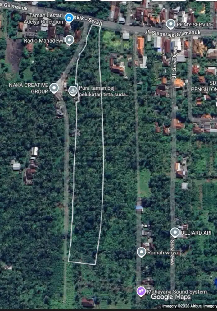 Lahan Kebun Kelapa 1,3 Ha Tepi Jl Nasional Pengulon Sebelah Pura Beji