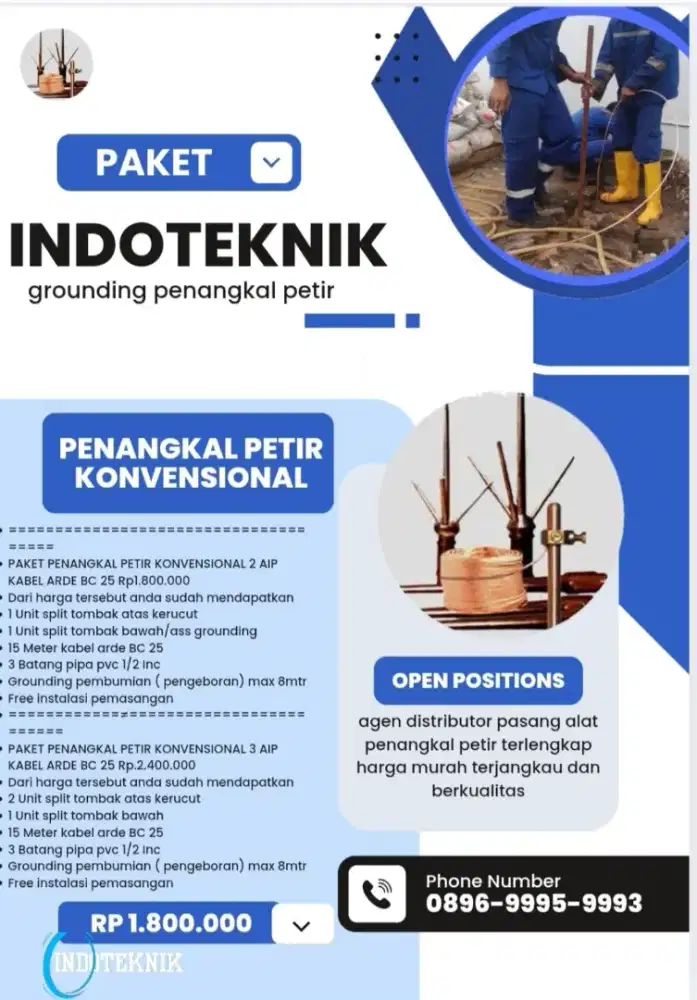 Ahli jasa pasang anti penangkal petir dan grounding mesin