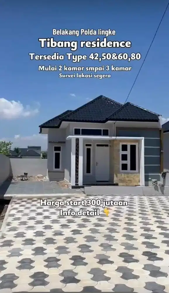 Rmh minimalis siap huni type 42 GP tibang lingke dkt polda aceh