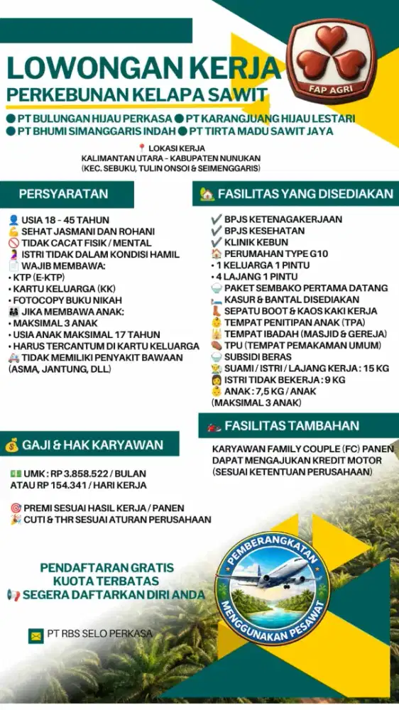 LOKER PERKEBUNAN KELAPA SAWIT