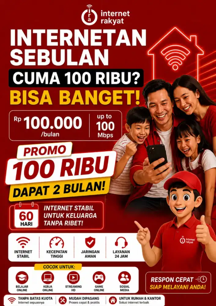 Promo agustus pasang baru wifi internet rakyat