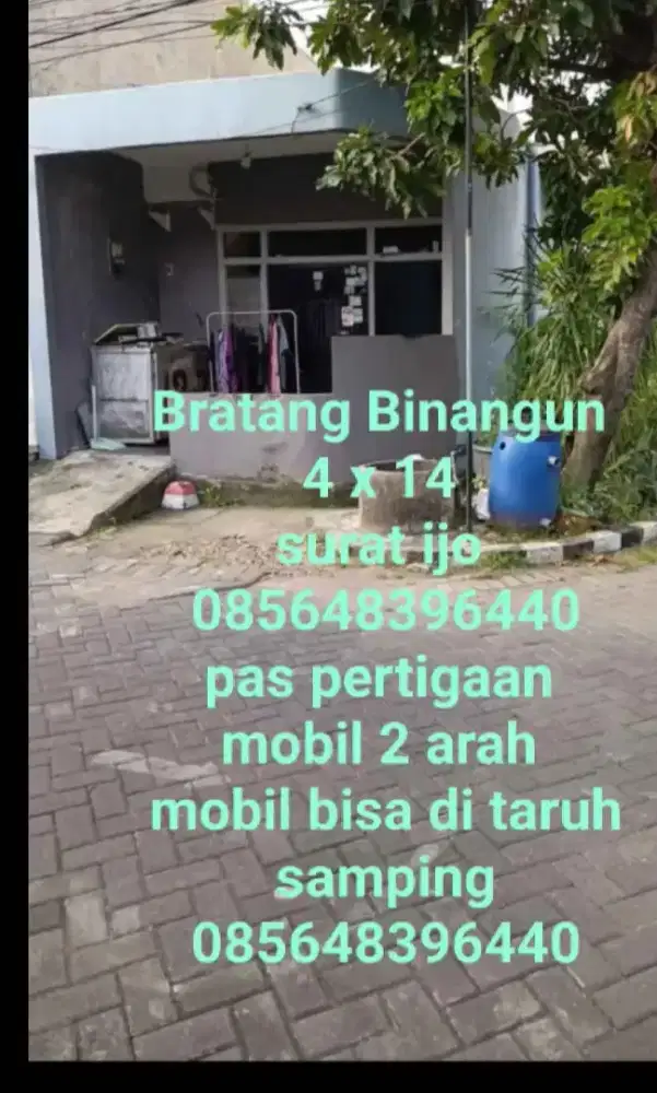 Jual rumah surabaya bratang Binangun gubeng