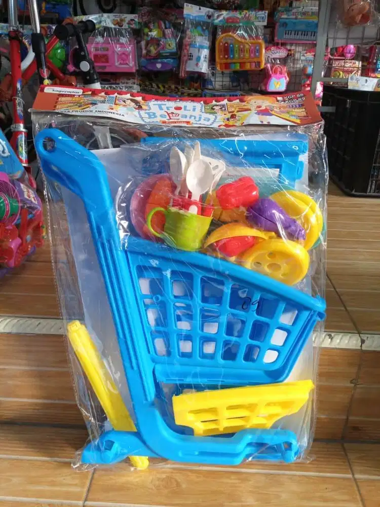 mainan anak troli supermarket