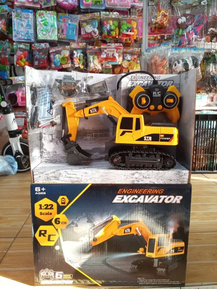 mainan anak rc excavatorr baterai cas