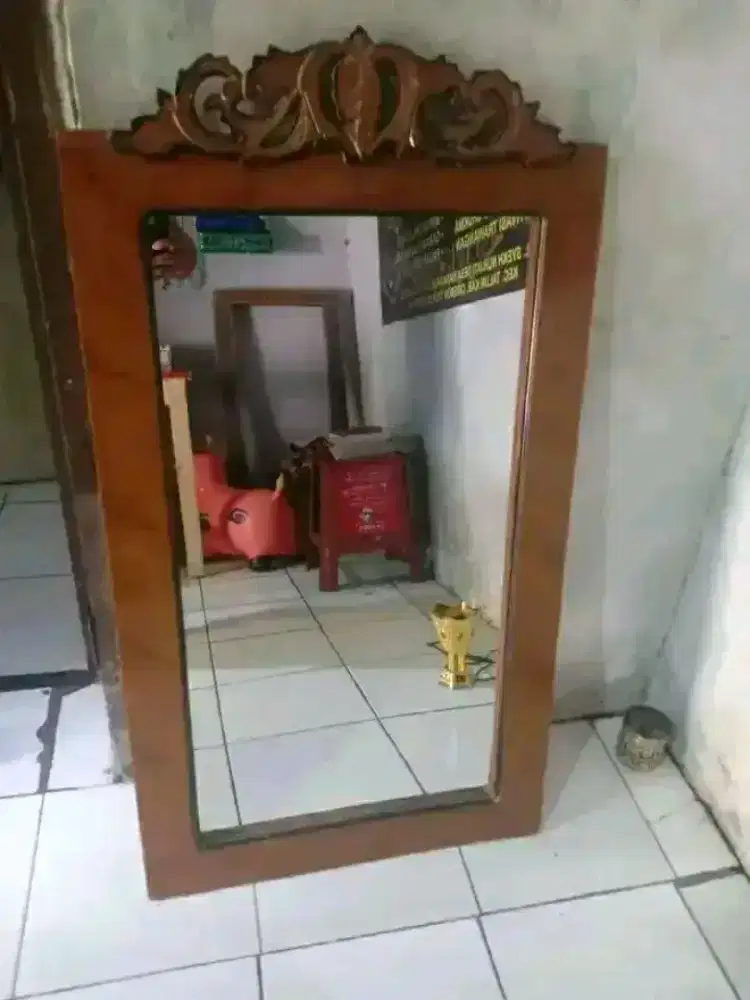 Jual kaca hias dari kayu jati