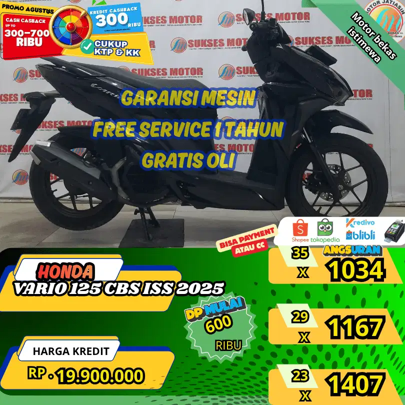 HONDA VARIO 125 CBS ISS 2025 PAYMENT SPYLATER KREDIVO(SUKSESMOTOR)