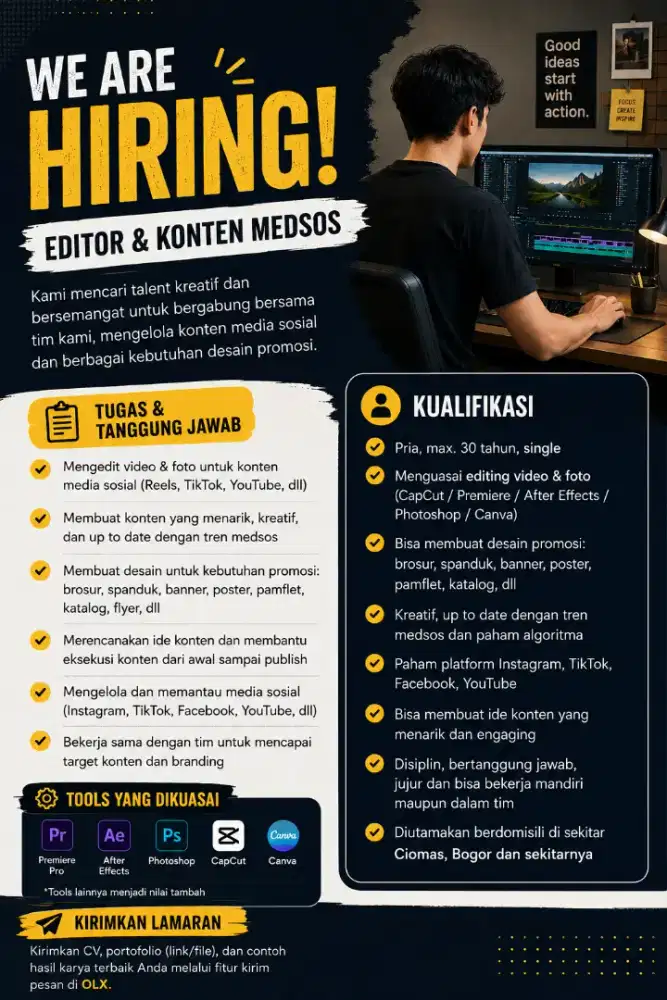 Dibutuhkan EDITOR KONTEN
