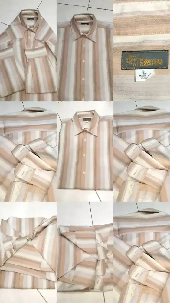 Kemeja Lengan Panjang Motif Garis Vertikal (Salur).