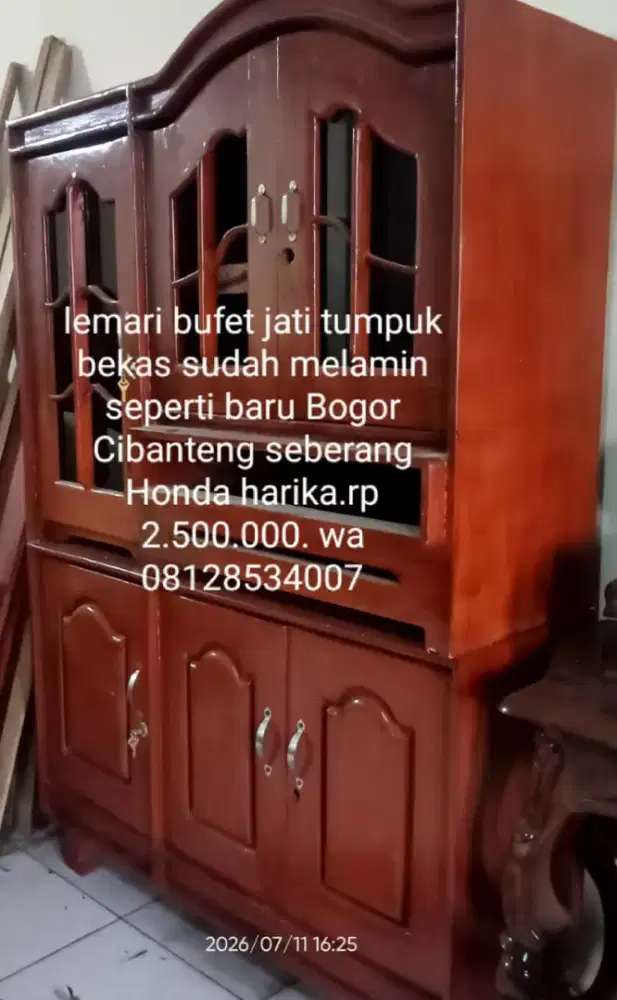 Lemari buffet antik kayu jati tua full kayu