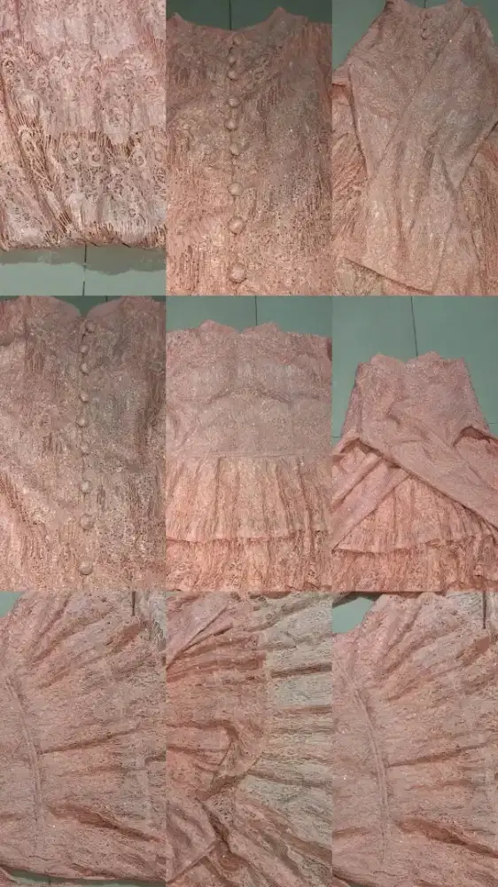 Kebaya Kurung Modern atau Kebaya Peplum Brokat dengan model potongan