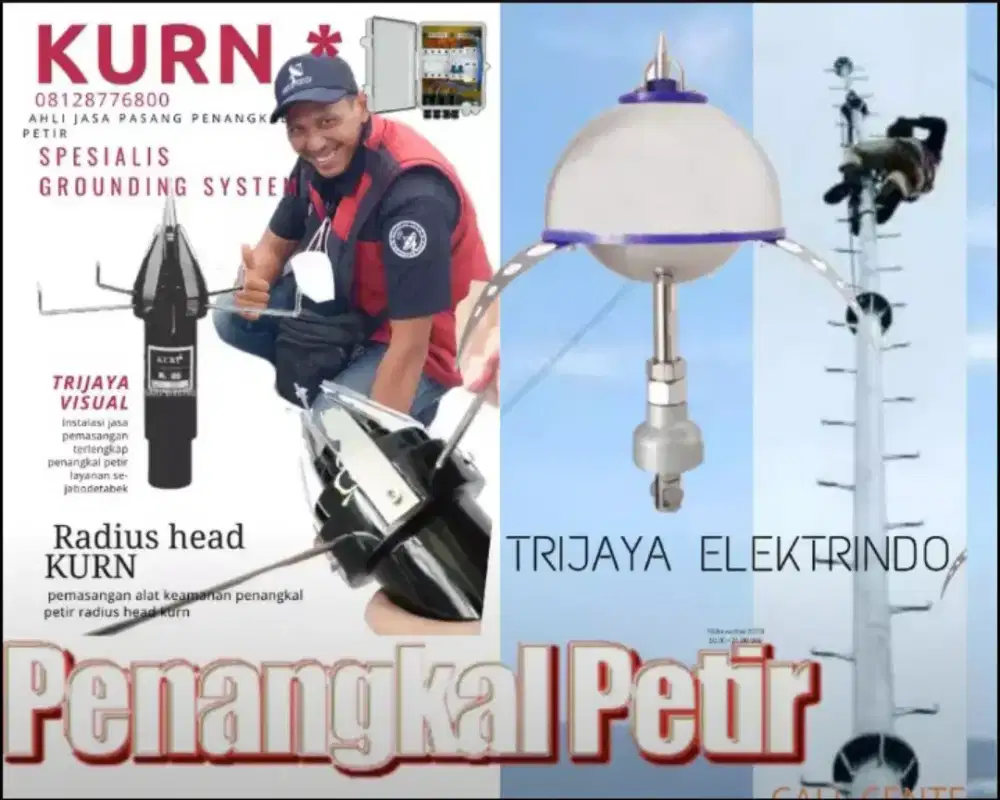Teknisi ahli jasa pasang anti penangkal petir dan grounding mesin