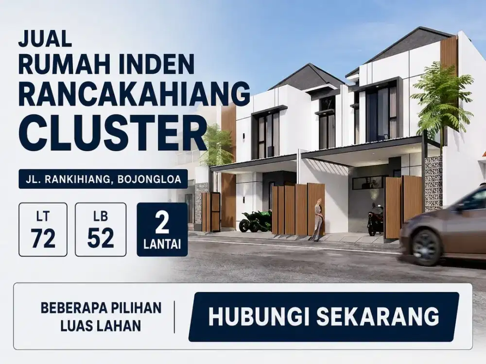 JUAL RUMAH CLUSTER INDEN TANAH LUAS DI RANCAEKEK