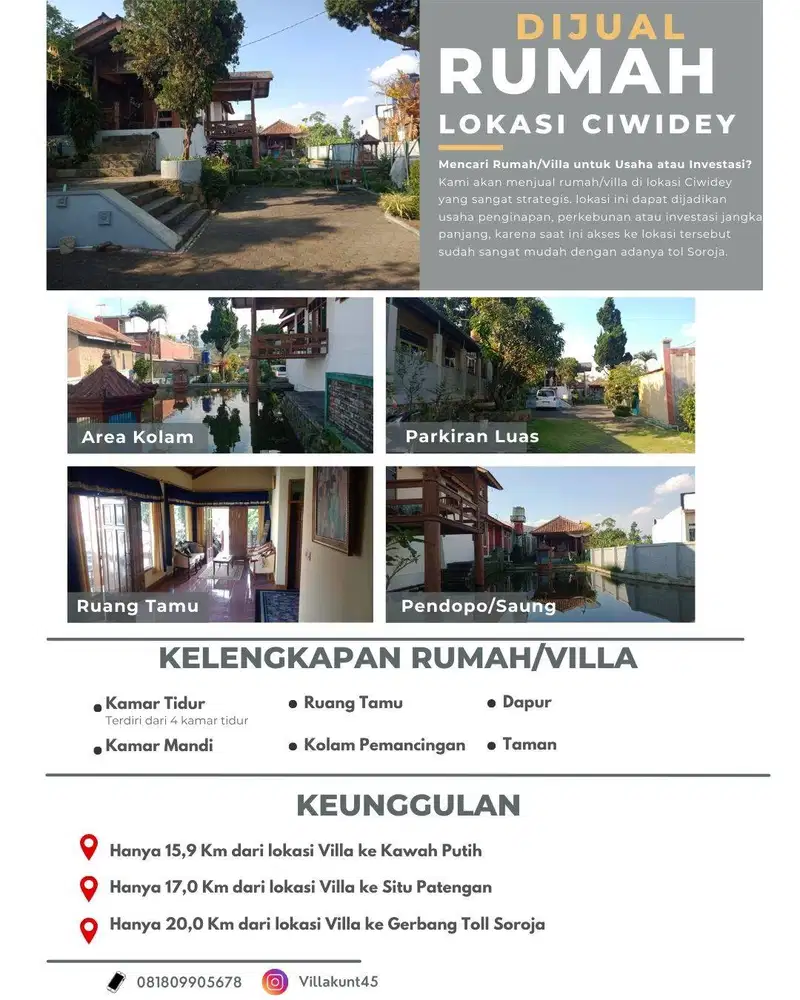 DIJUAL RUMAH LOKASI CIWIDEY