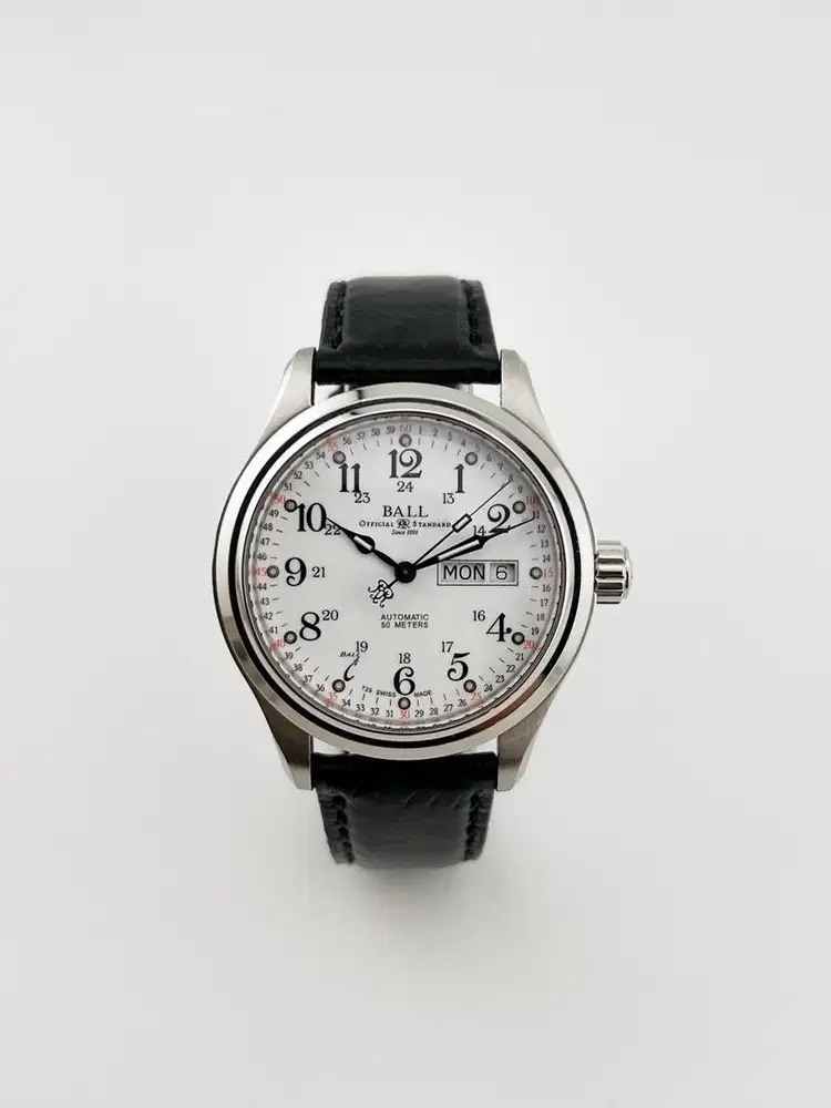 BALL Trainmaster Day Date White Dial Ref. NM1058D Automatic Movement
