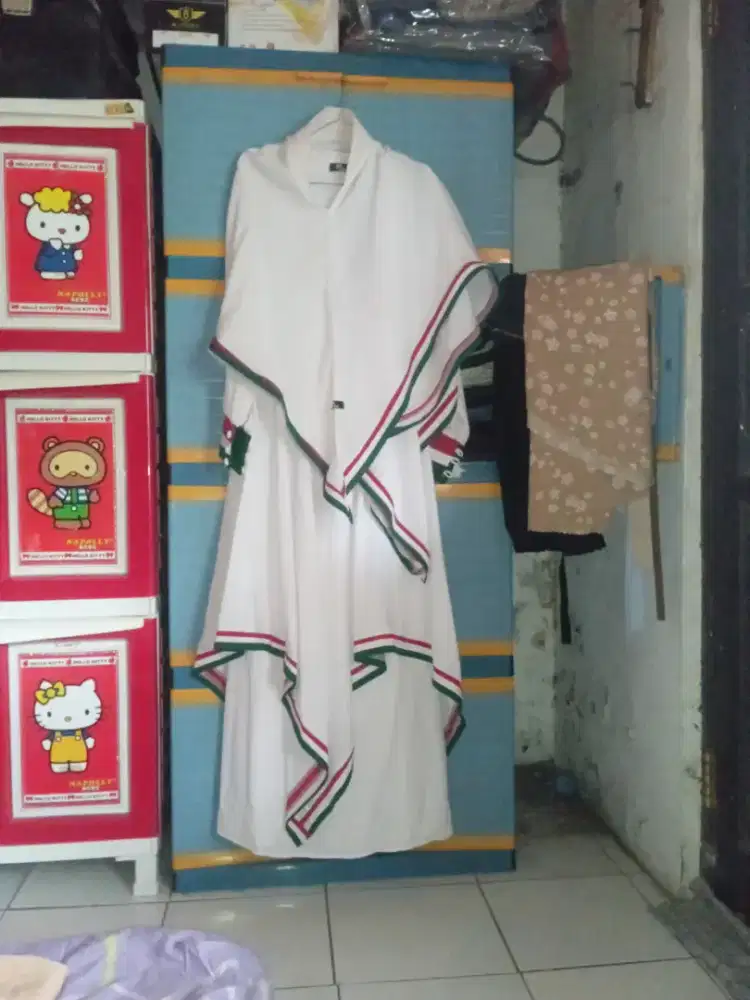 Gamis putih motif Palestine