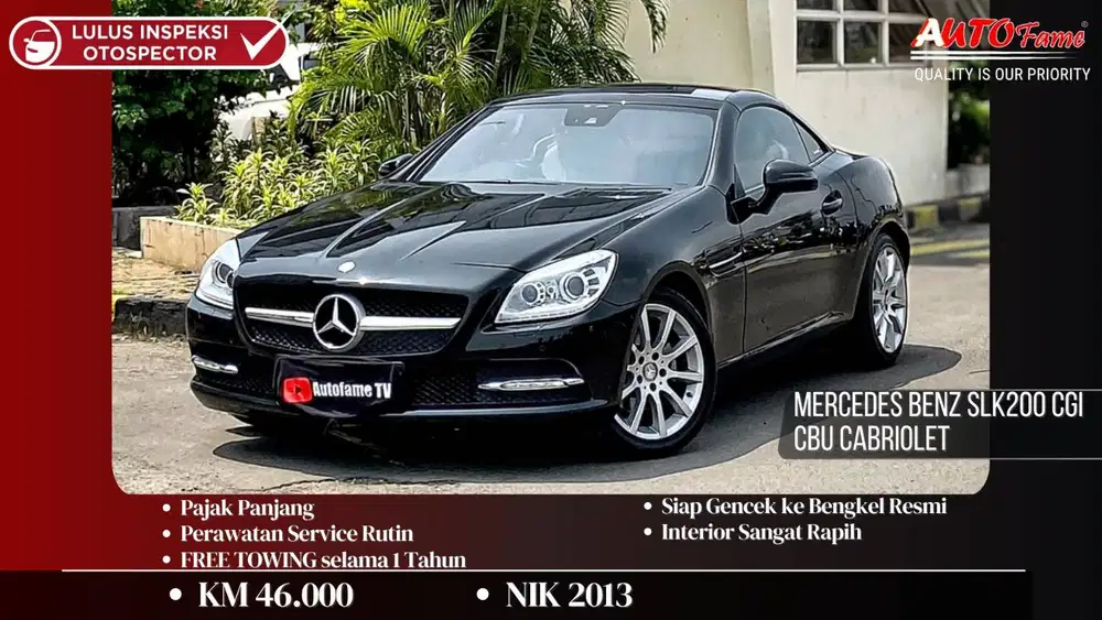 Mercedes Benz SLK200 CGI CBU Cabriolet Black On Beige NIK 2013