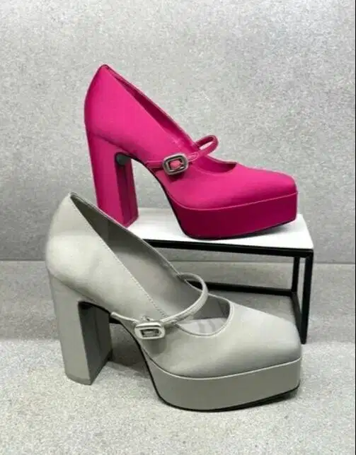 Charles & Keith mary jane pump heels grey