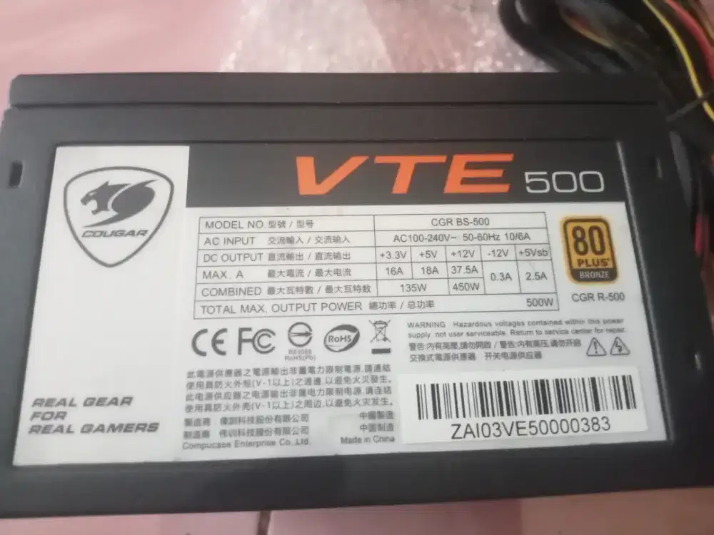 Power supplay 500 Watt + 80 bronze