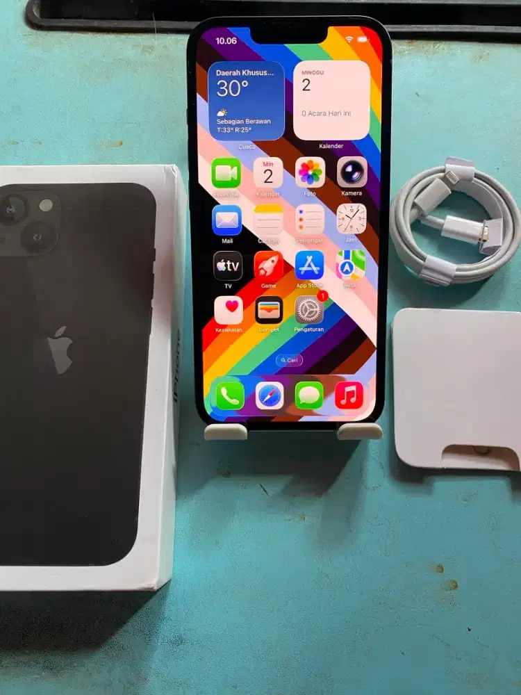 Iphone 13 128gb black   inter all operator fullset mulus no minus