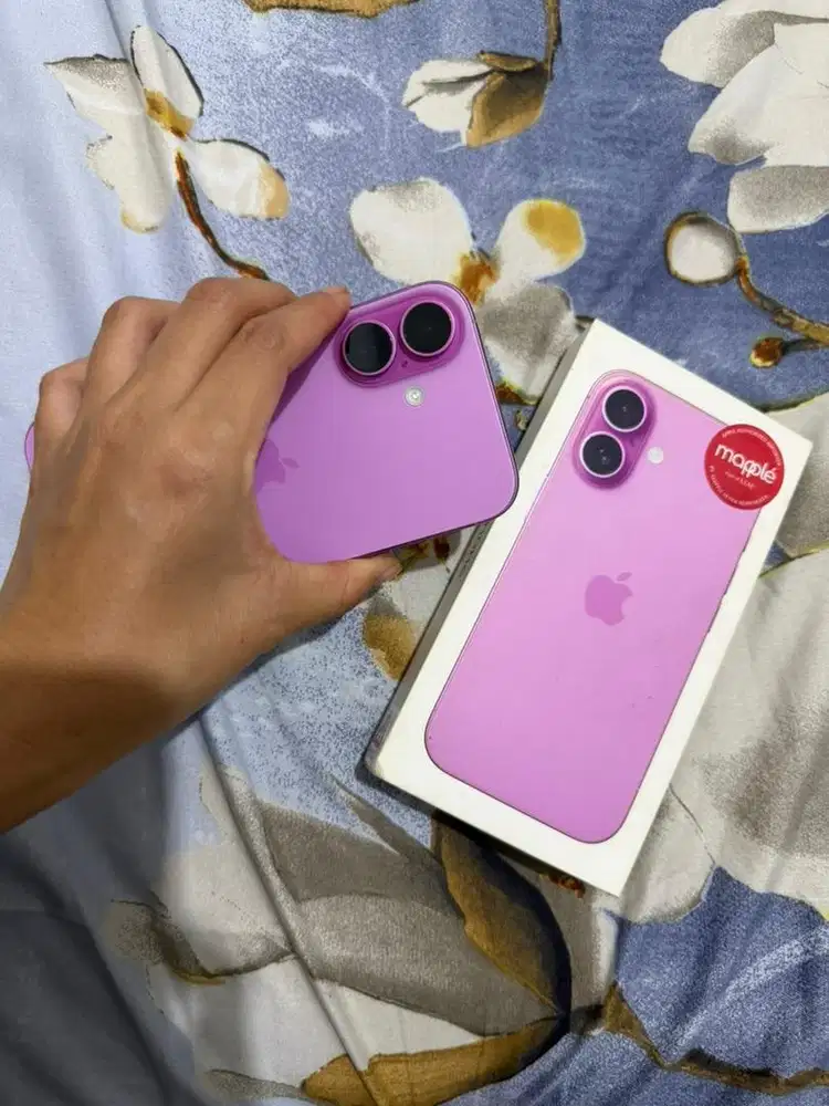 iPhone 16 Pink 128GB Resmi Indonesia Fullset Mulus