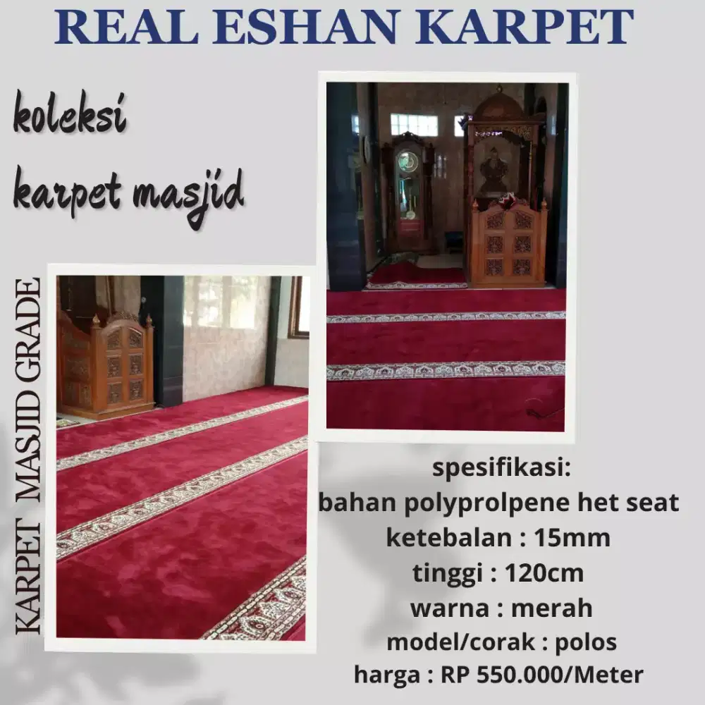 jual karpet masjid tebal model polos