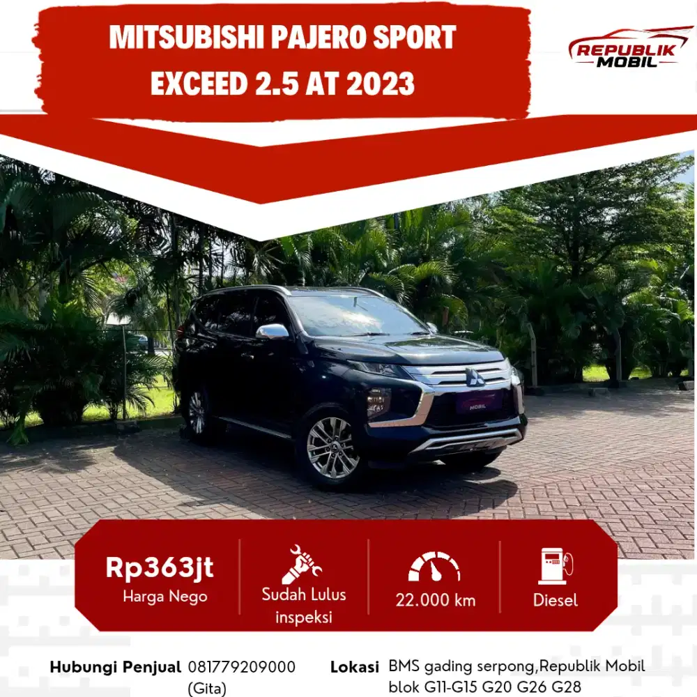 Mitsubishi Pajero Sport 2.5L Exceed AT (Diesel) 2023 KM LOW
