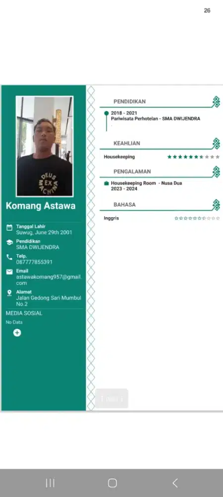 saya lagi mencari lowongan
