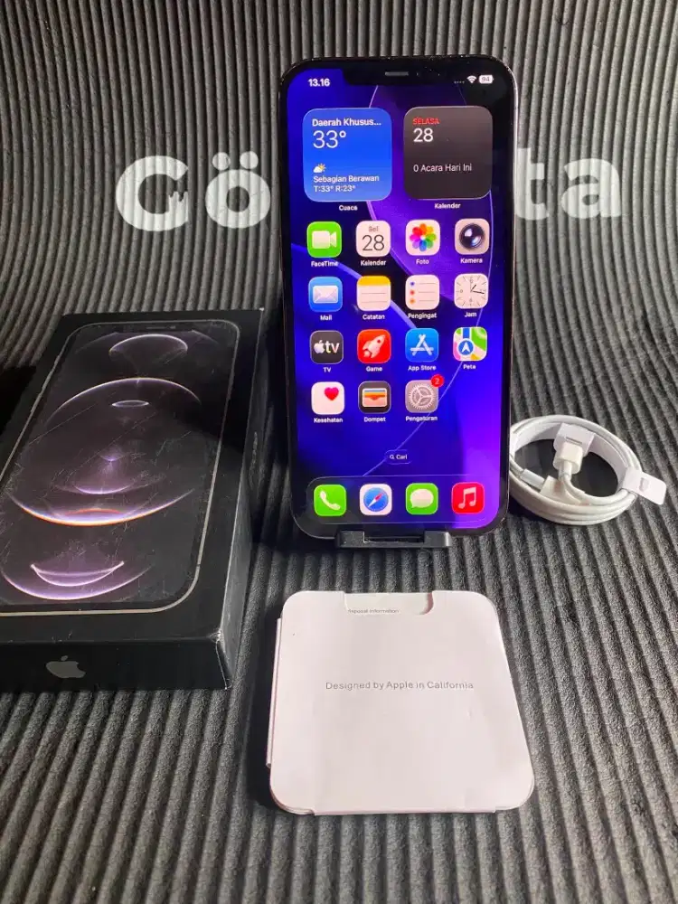 Iphone 12 pro max 256gb graphite beacukai fulset normal bisa tt