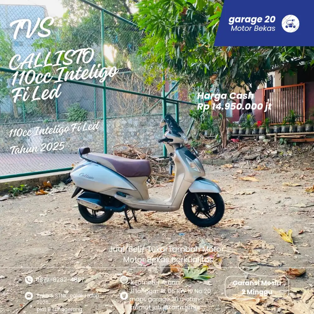 TVS Callisto 110cc Inteligo Fi Tahun 2025 Pajak Hidup